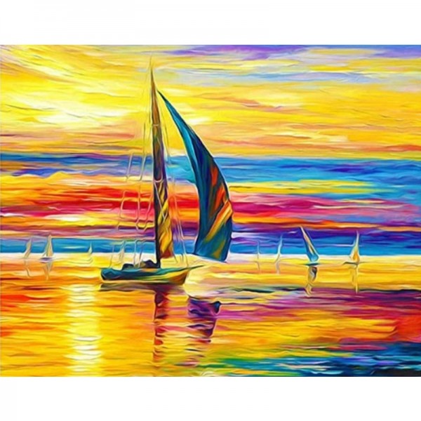 Sunset Sailing Landscape Diy Paint By Numbers Kits
