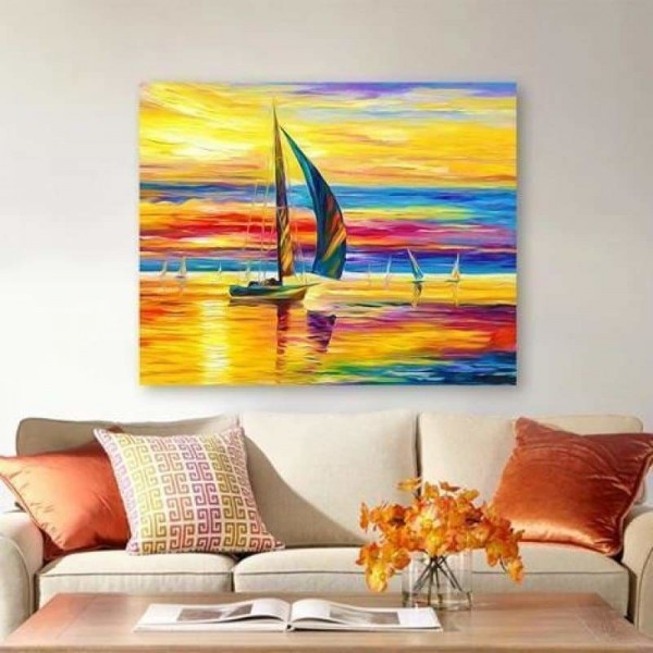 Sunset Sailing Landscape Diy Paint By Numbers Kits