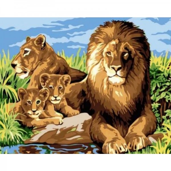 Order Animal Lion Diy Paint By Numbers Kits