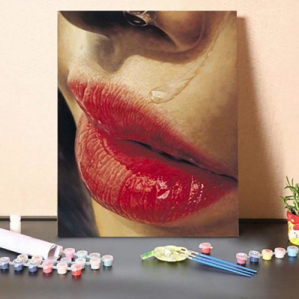 Paint By Numbers Kit-Tears and Lips
