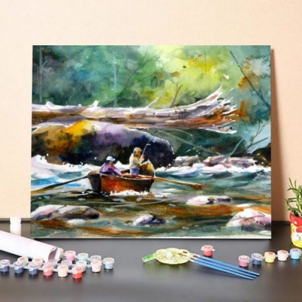 Paint By Numbers Kit-Fishing By Boat