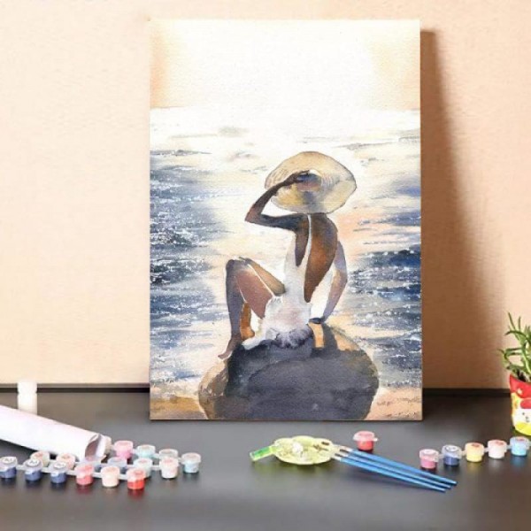 Paint By Numbers Kit-Woman On A Rock