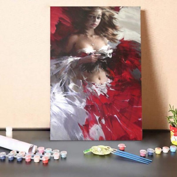 Paint By Numbers Kit-Red and White