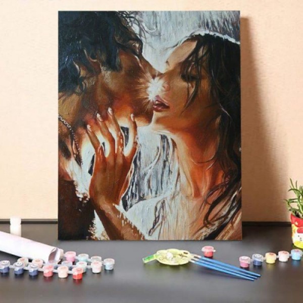 Paint by Numbers Kit-Kiss In The Rain