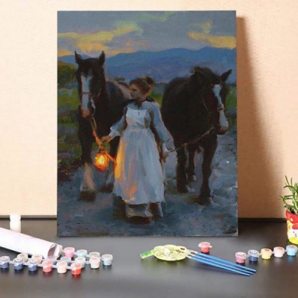 Paint By Numbers Kit-Peasant Woman With Horse