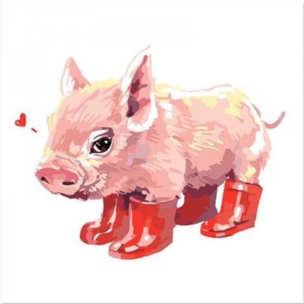 Order Pig Red Boots Diy Paint By Numbers Kits