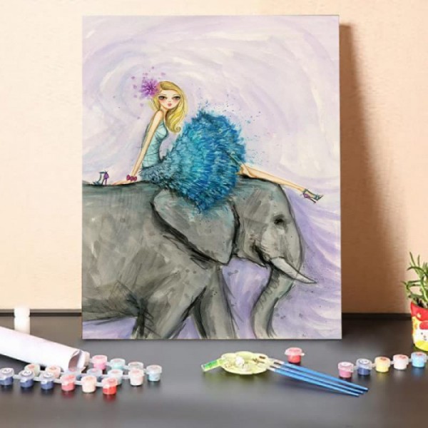 Paint By Numbers Kit-Sitting On An Elephant