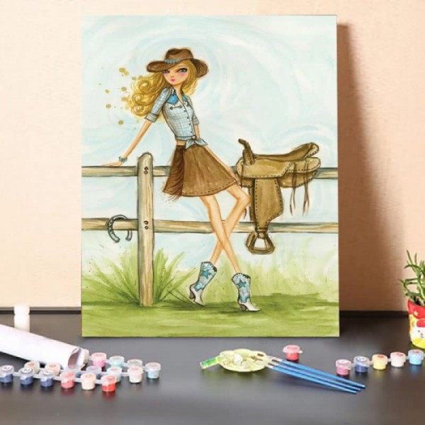 Paint By Numbers Kit-Cowgirl