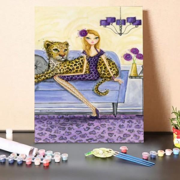 Paint By Numbers Kit-Leopard and The Modern Girl