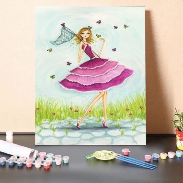 Paint By Numbers Kit-Catch Butterfly