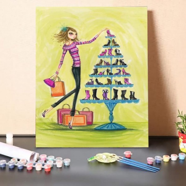 Paint By Numbers Kit-High Heel Tower