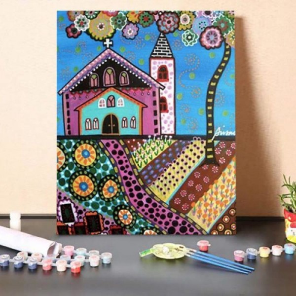 Paint By Numbers Kit-Whimsical Church