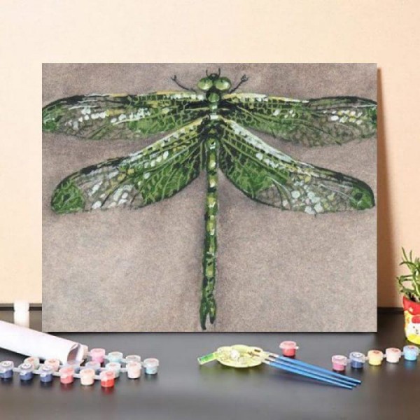 Paint By Numbers Kit – Green Dragonfly