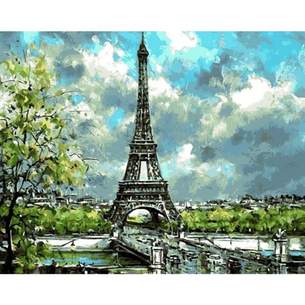 Order Landscape Eiffel Tower Diy Paint By Numbers Kits