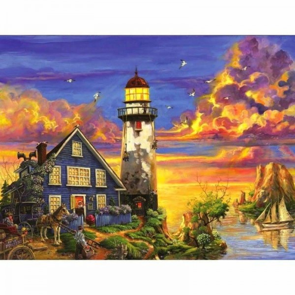 Order Landscape Lighthouse Diy Paint By Numbers Kits