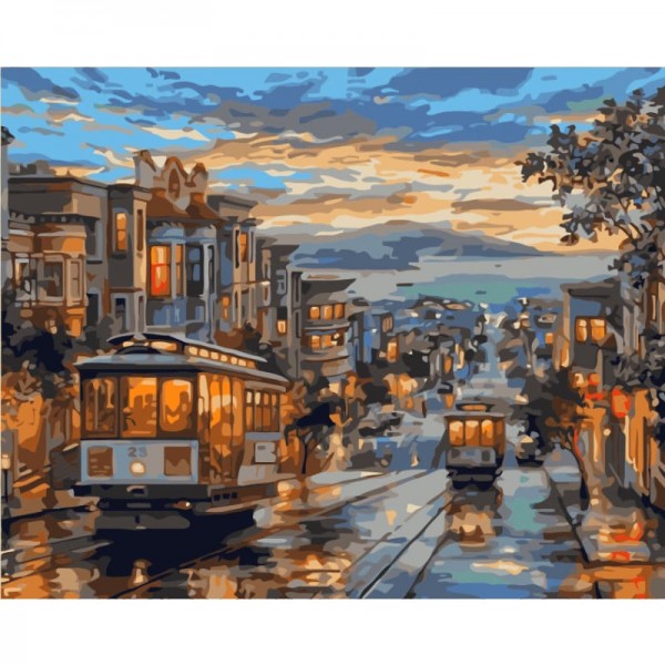 Order Landscape Nightfall Street Paint By Numbers Kits
