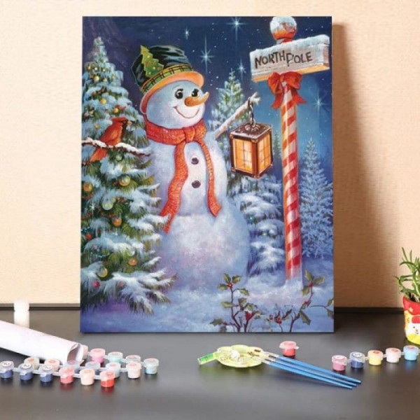 Christmas Snowman-Paint by Numbers Kit