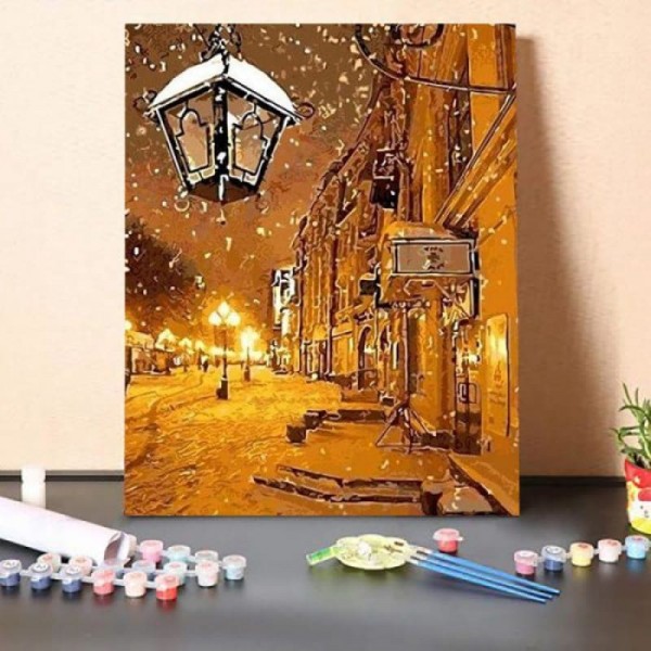 Paint By Numbers Kit – Christmas Street Lamp