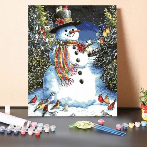 Paint By Numbers Kit – Christmas Snowman3