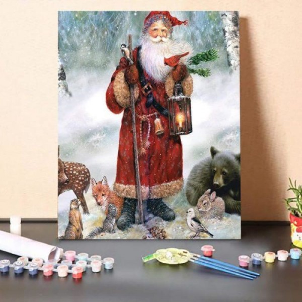 Paint By Numbers Kit-Spring Woodland Santa