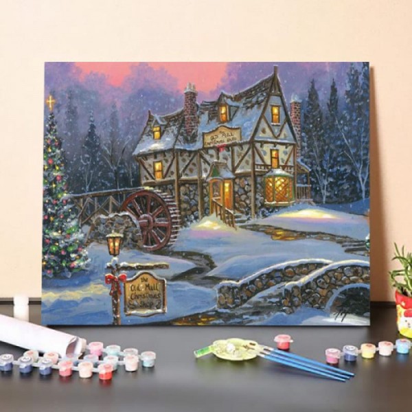 Old Mill Christmas – Paint By Numbers Kit