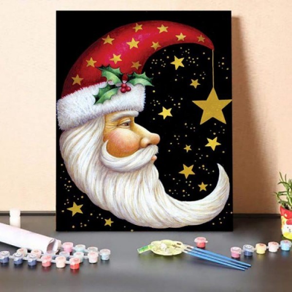 Family Garden Santa Moon-Paint by Numbers Kit