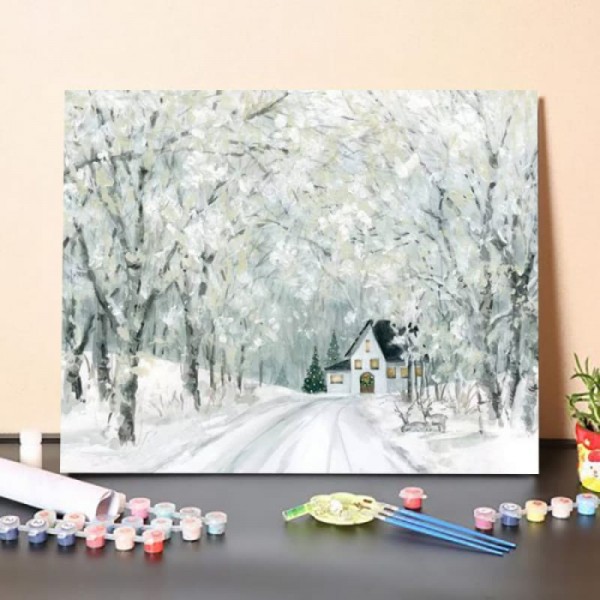 Paint by Numbers Kit-Christmas Lane