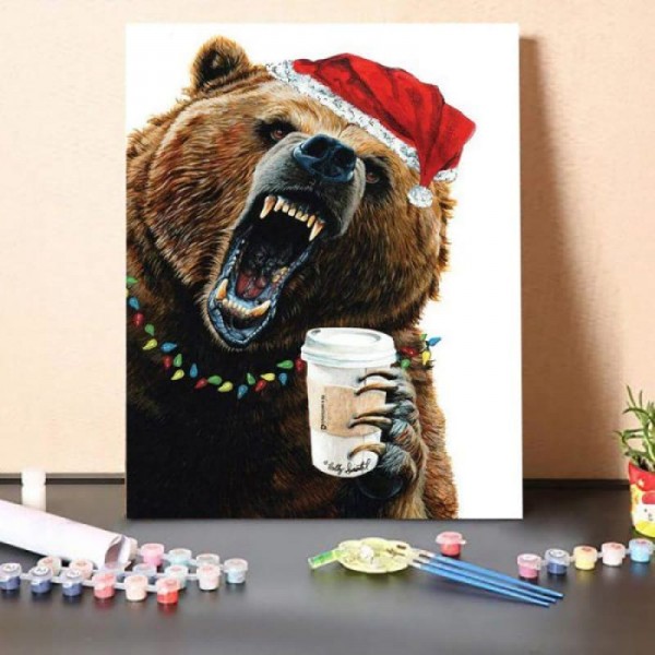 Paint by Numbers Kit-Grizzly Mornings Christmas