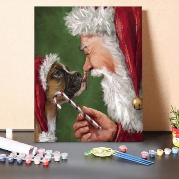 Dog At Christmas-Paint by Numbers Kit