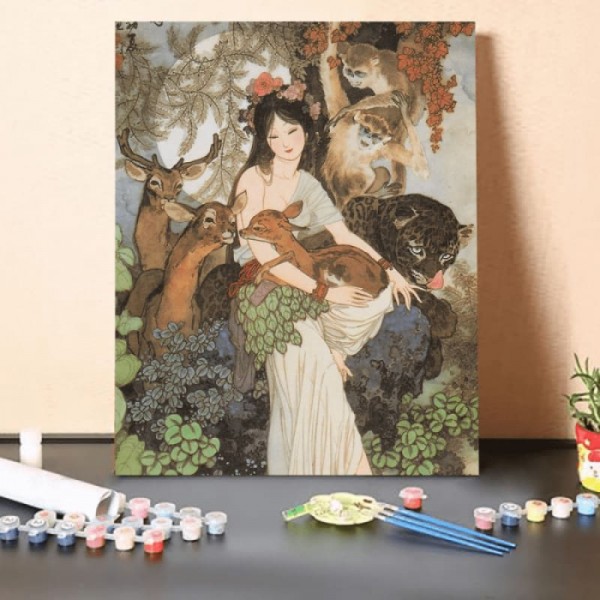 Paint by Numbers Kit-Girl in the woods