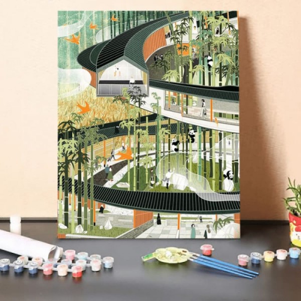 Paint by Numbers Kit-Bamboo forest