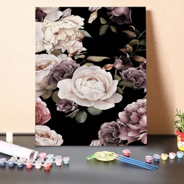 Paint by Numbers Kit-Floral Embroidery