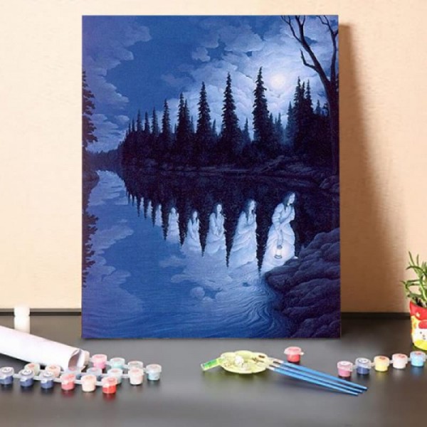 Paint by Numbers Kit-Lake Reflection