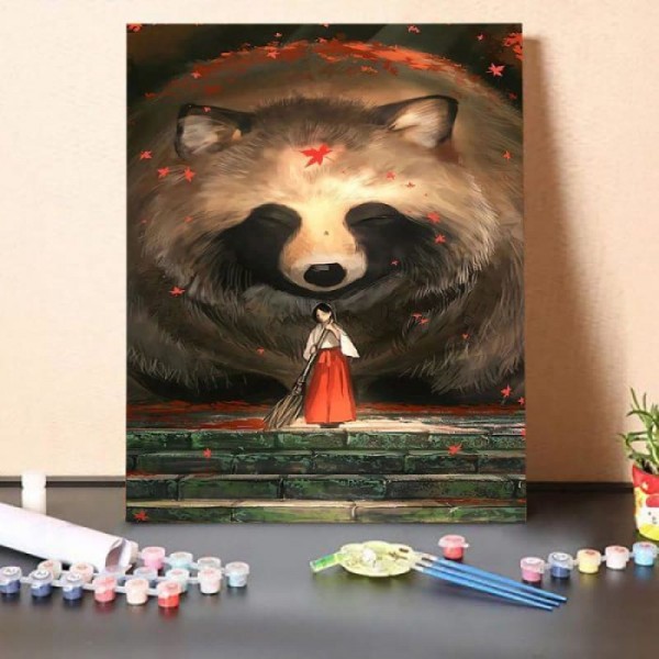 Paint by Numbers Kit-Gentle Raccoon