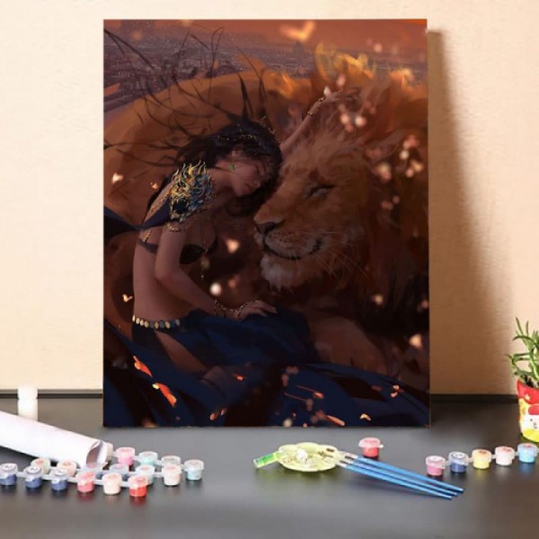 Paint by Numbers Kit-Sleep with the Lion