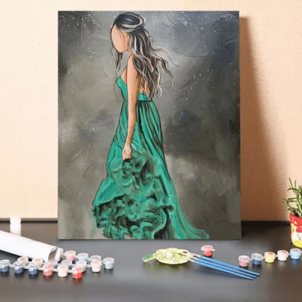 Paint by Numbers Kit-Green dress