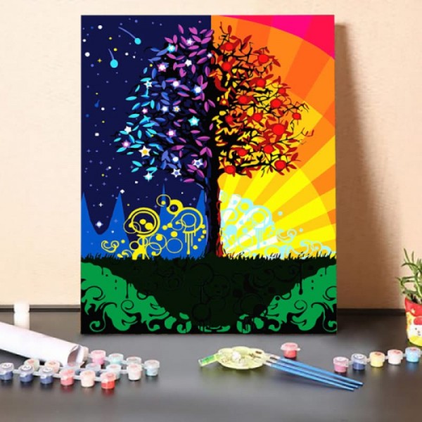 Day And Night DIY Painting By Numbers Kit