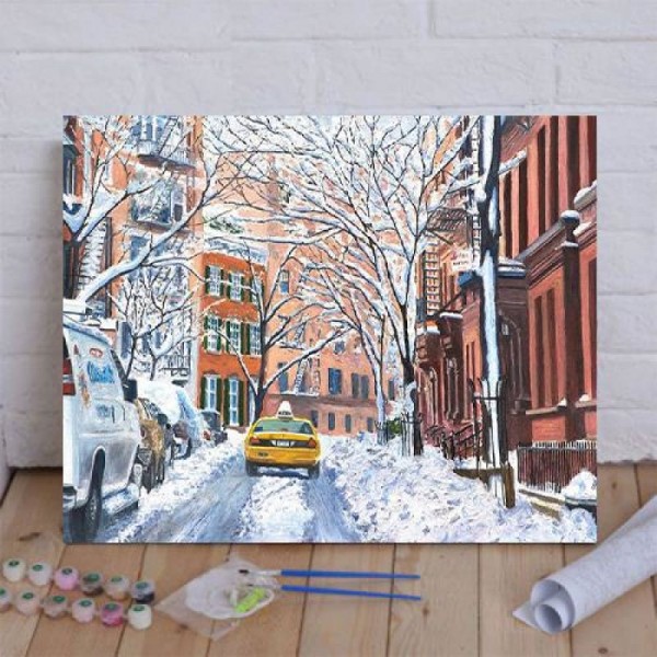 Snow West Village New York City Paint By Numbers Kit