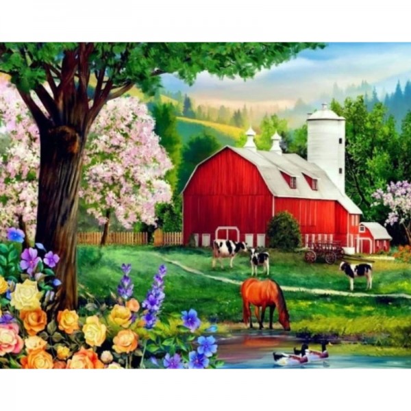 Village Scenery Diy Paint By Numbers Kits