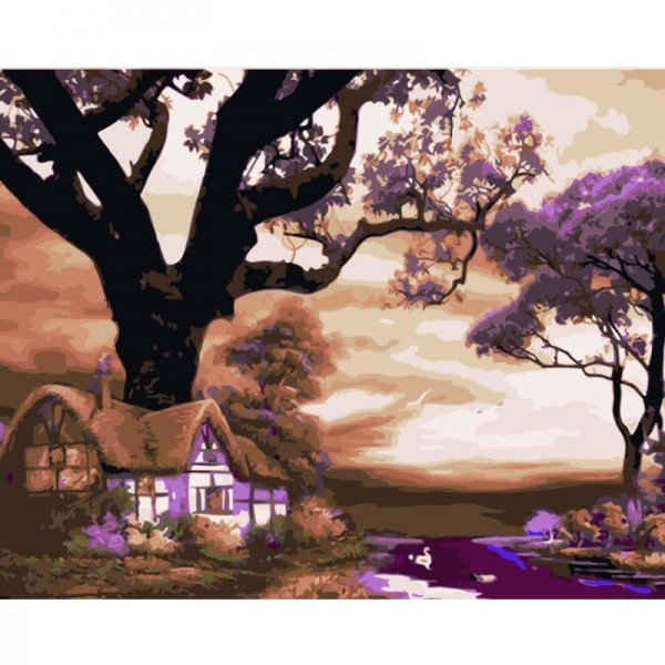 Order Landscape Cottage Tree Diy Paint By Numbers Kits