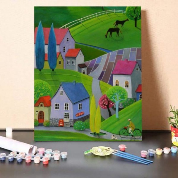 Paint By Numbers Kit-Green Village