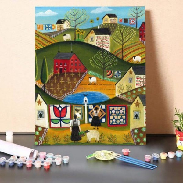 Paint By Numbers Kit-Happy Village