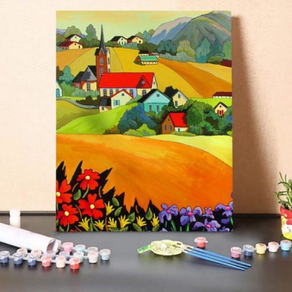 Paint By Numbers Kit-Flower Village