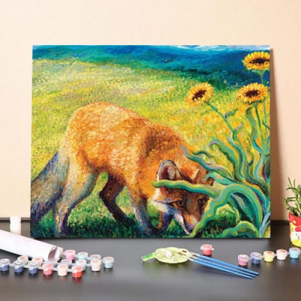 Paint By Numbers Kit-The Fox Under The Sunflower