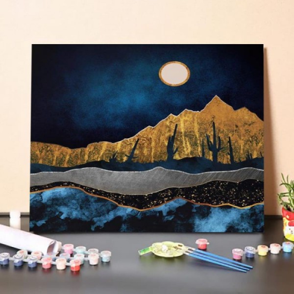 ferdasecPaint By Numbers Kit – Midnight Desert Moon