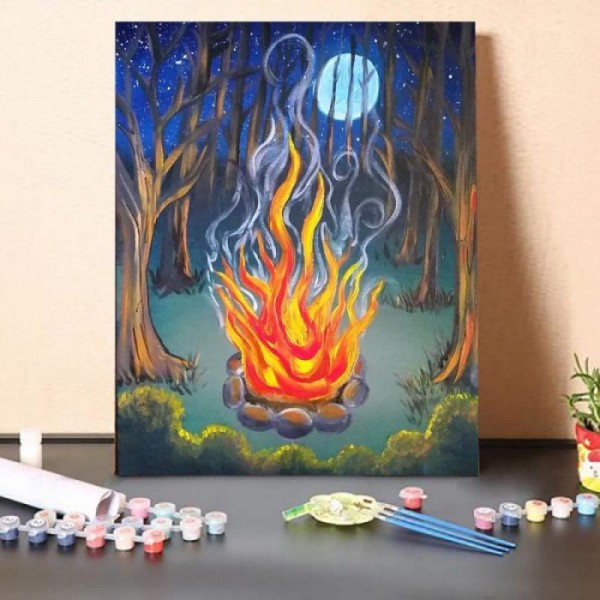 Paint By Numbers Kit – Moonlight Campfire