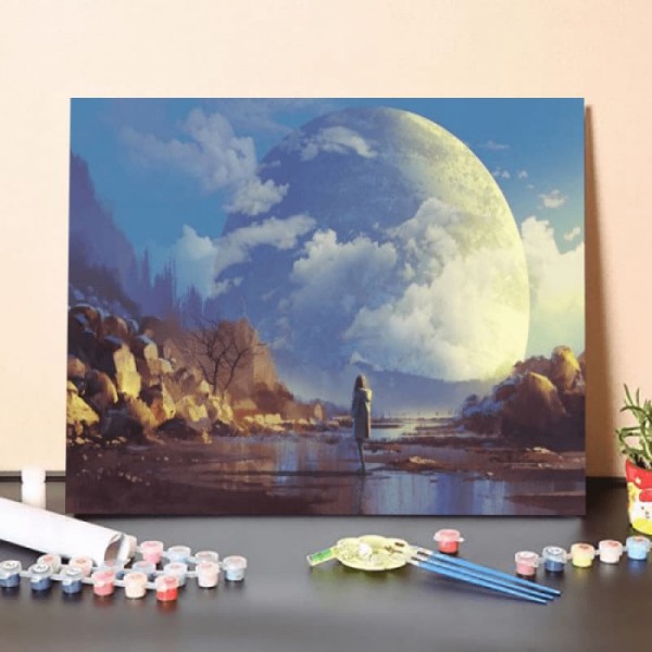 Paint by Numbers Kit-Falling Moon