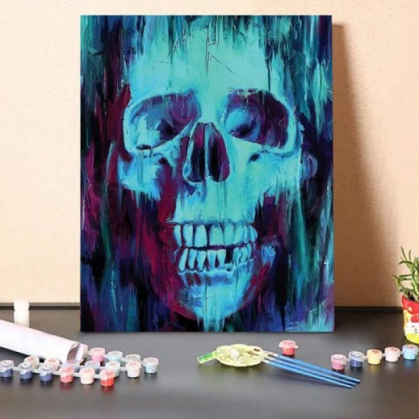 Paint By Numbers Kit-Blue Skull