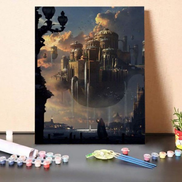 Paint by Numbers Kit-Sky Fortress