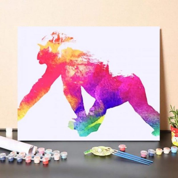 Paint By Numbers Kit Colorful Abstract Gorilla